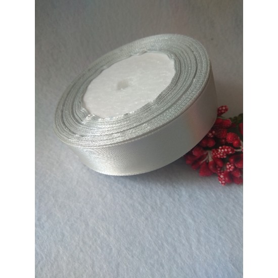 Лента атласная однотонная 2,5 см*25 ярдов, цв. светло-серый, цена за 5 м